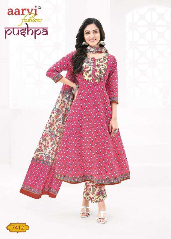 Aarvi Pushpa Vol-1 – Anarkali Style Kurti Pant With Dupatta